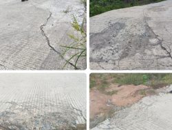 Waduh, Baru Satu Tahun, Proyek Jalan Bernilai Rp 2,8 Milliaran Di Muara Enim Mulai Rusak.