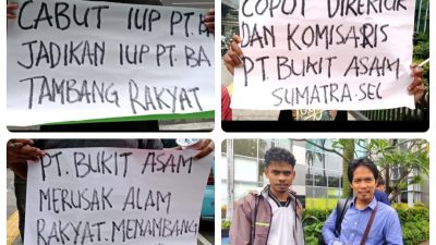 Ada Apa? Masyarakat Peduli Lingkungan Geruduk Kantor PTBA Di Jakarta.