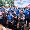 Terobosan Desa Ujan Mas Baru, Perdana Di Kabupaten Muara Enim Melakukan Peletakan Batu Pertama Pembangunan Koperasi Merah Putih.