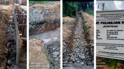 Proyek Pembangunan Jalan Setapak Dan Siring Di Desa Talang Balai Belida Darat Diduga Tidak Sesuai Spesifikasi.